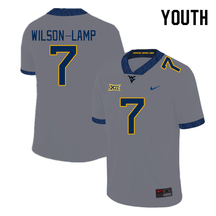 Youth #7 Andrew Wilson-Lamp West Virginia Mountaineers College Football Jerseys Stitched Sale-Gray
